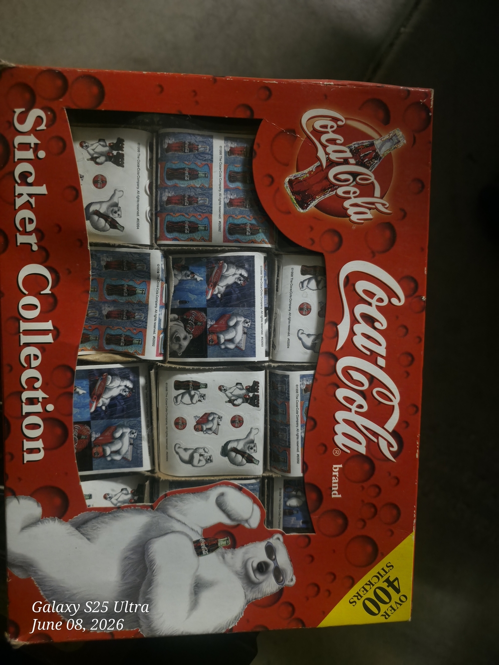 Coca-Cola Red and White Sticker Assortment with Polar Bear Art Vintage